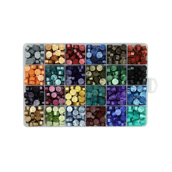 Sealing Wax Beads 24 Grid Dark Color