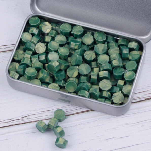 Olive Green Sealing Wax Beads Iron Box