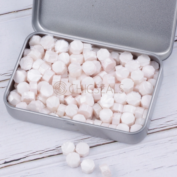 Pearl White Sealing Wax Beads Iron Box