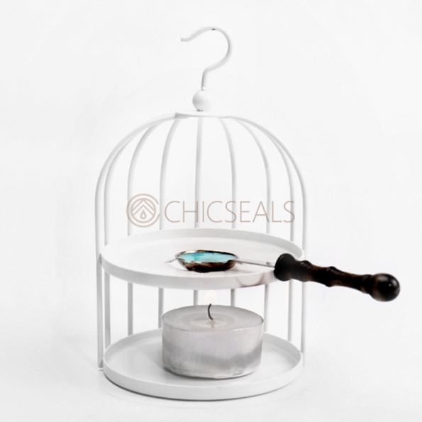 White Birdcage Wax Seal Stove Melting Tool with Spoon