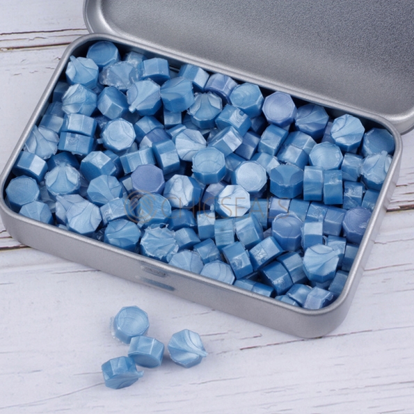 Dream Blue Sealing Wax Beads Iron Box