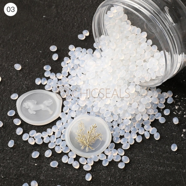 Sealing Wax Beads White Translucent Style
