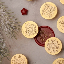 Christmas Snowflake Custom Wax Seal Stamp Kit with Your Name & Red/Gold  Sealing Wax - 1 Die