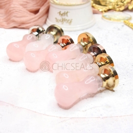 Wax Stamp Pink Crystal Handle Brass Head