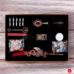 Wax Seal Kit Fire Lacquer Wine Red Style