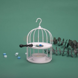 White Birdcage Wax Seal Stove Melting Tool with Spoon