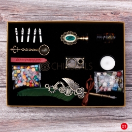 Wax Seal Kit Fire Lacquer Army Green Style